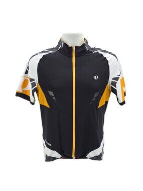 Pearl Izumi Mens Large Cycling Jersey Pro Leader Short Sleeve Black Yellow White